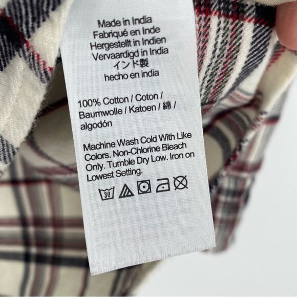 Madewell Women Shirt Flannel Relaxed Straight-Hem Button-Up Plaid Oversized XS - Picture 5 of 8